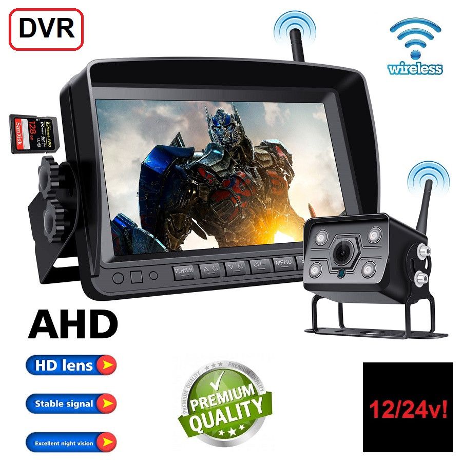 AHD WIRELESS SET - UNIVERZALNA LED PARKING KAMERA + MONITOR 7" (17.8cm.) + DVR (SNIMANJE NA SD KARTICI) Beograd Zemun